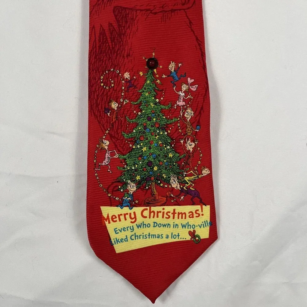 Dr. Seuss How The Grinch Stole‎ Christmas Holiday Novelty Light Up Tie Who Ville